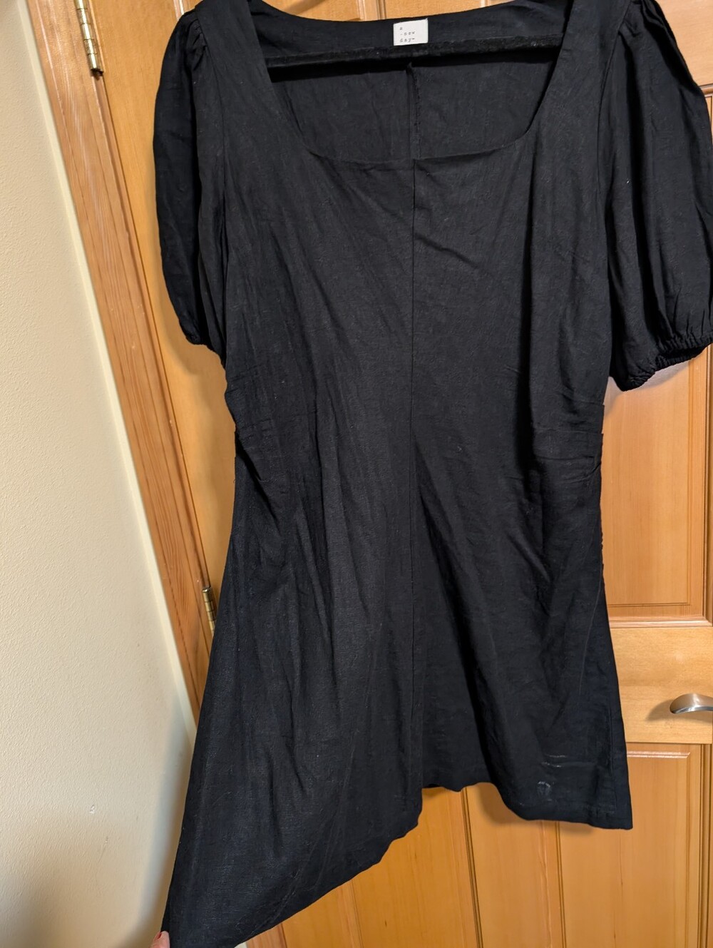 a new day Black Square-Neck Puff Sleeve Tunic